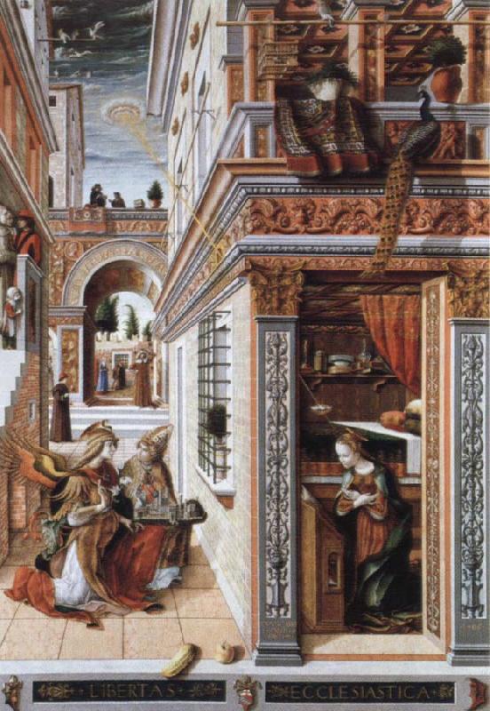 Carlo Crivelli the annunciation,with st.emidius oil painting picture